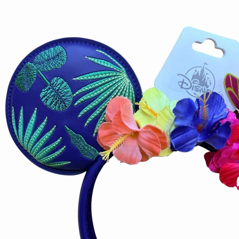 Disney Parks Tropical Tiki Aloha Encanto Floral Minnie Mouse Ears Headband NWT